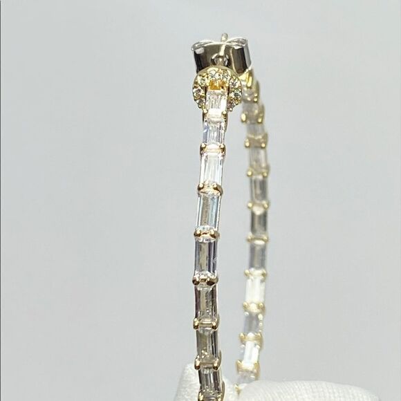 THEIA Hestia 14K Goldplated Inside-Out Hoops earrings - Picture 8 of 9